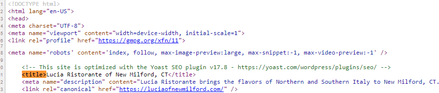 title tag in html
